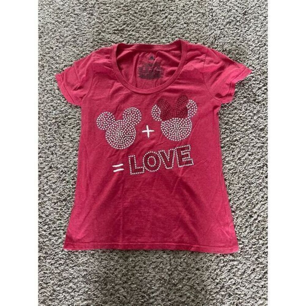 Disney‎ Red Mickey + Minnie = Love shirt  size Large